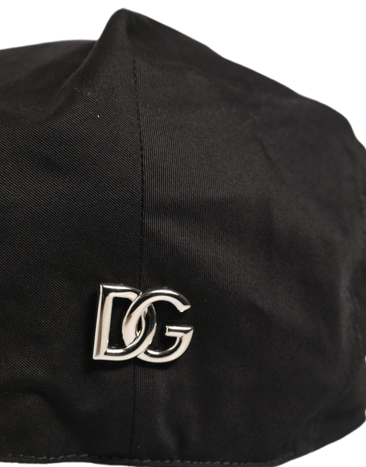 Dolce & Gabbana Men Black Cotton Stretch Newsboy Cloth Capello Men's Hat