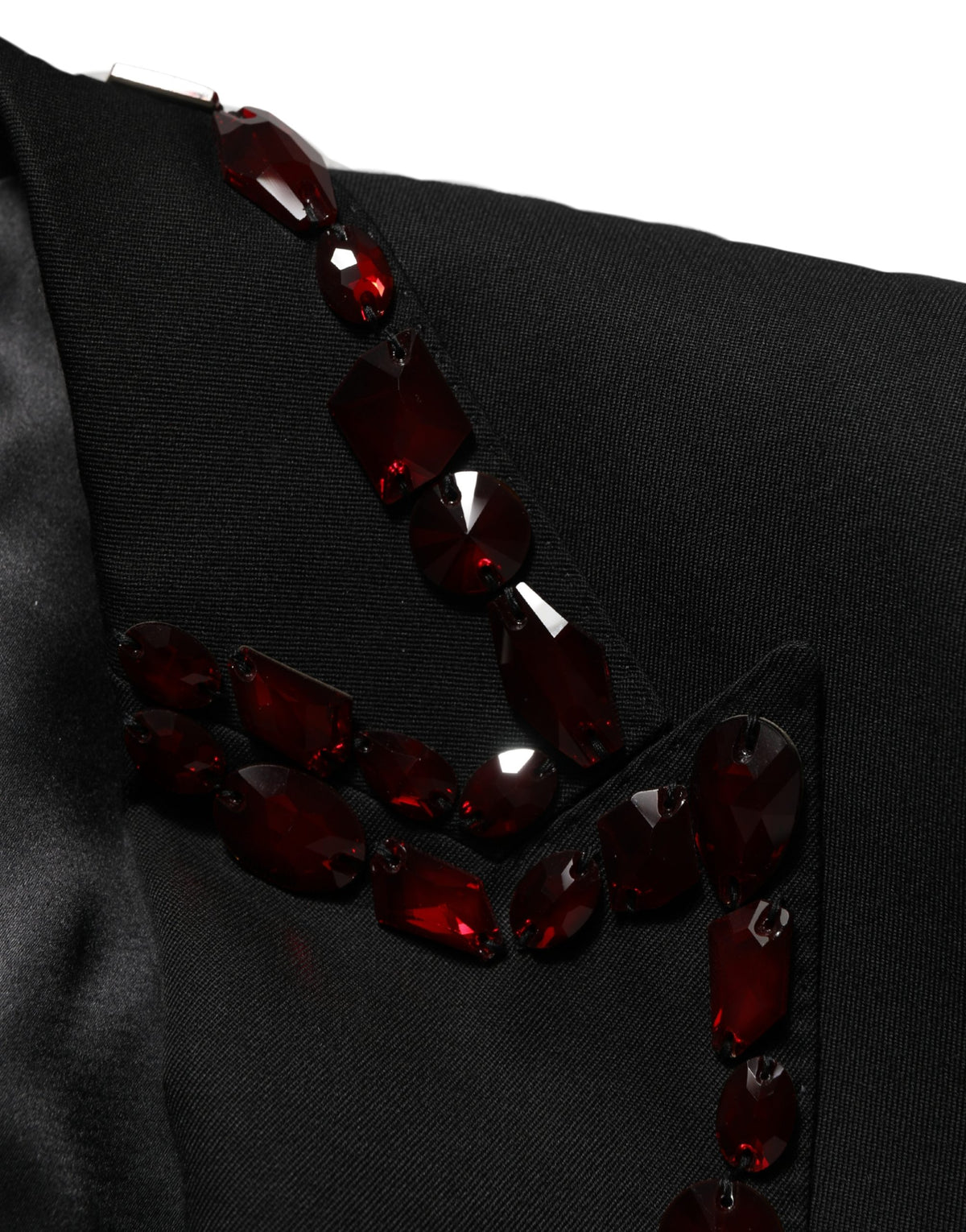 Dolce & Gabbana Black Crystal Embellished Coat Blazer Men's Jacket