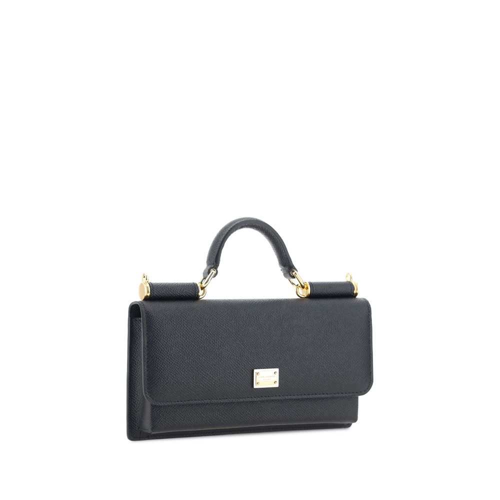 Dolce & Gabbana Black Calf Leather Bos Taurus Shoulder Women's Bag