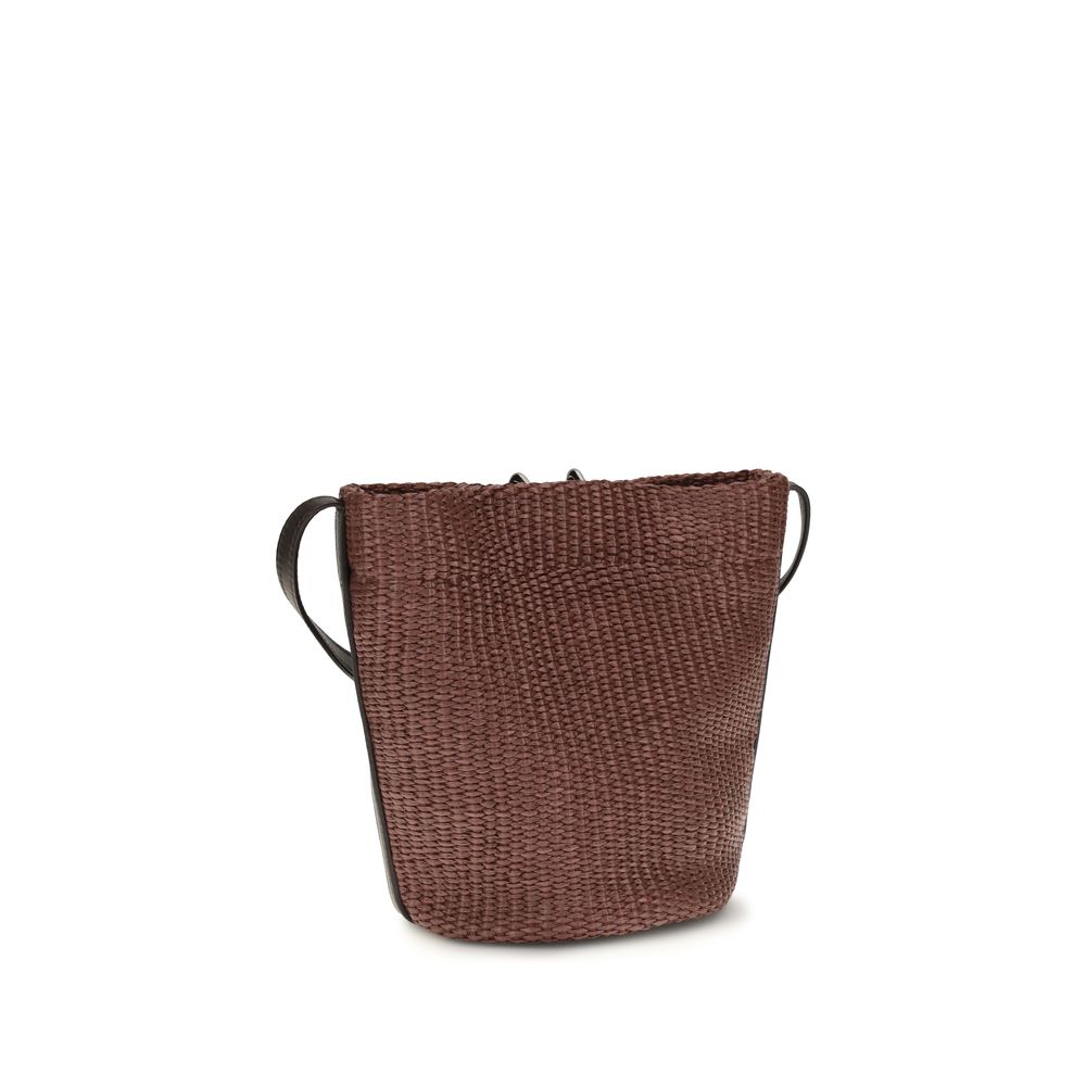 Brunello Cucinelli Bordeaux Cotton Backet Women's Bag
