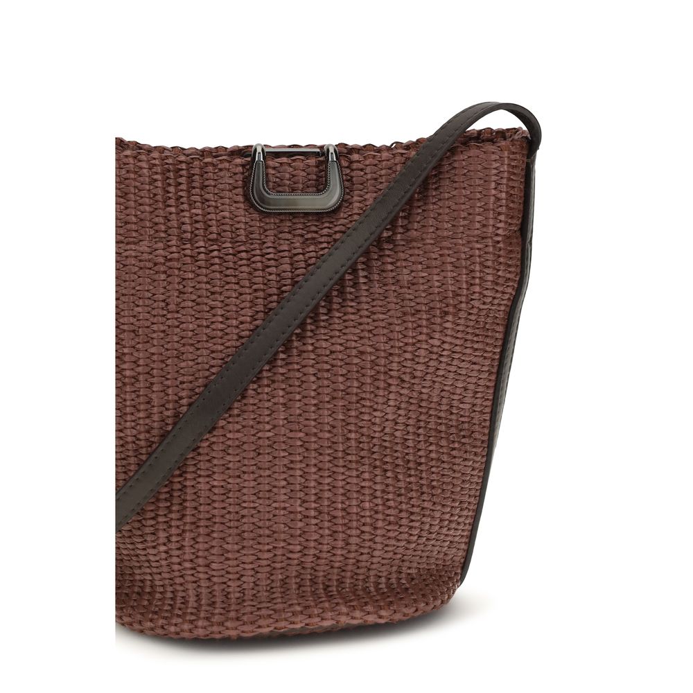 Brunello Cucinelli Bordeaux Cotton Backet Women's Bag