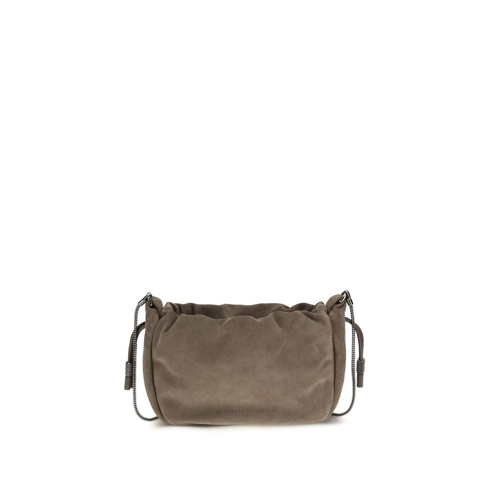Brunello Cucinelli Brown Calf Leather Bos Taurus Shoulder Women's Bag