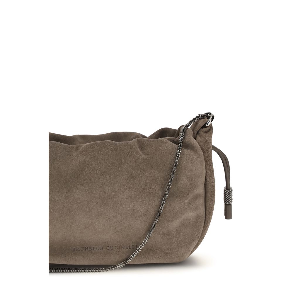 Brunello Cucinelli Brown Calf Leather Bos Taurus Shoulder Women's Bag