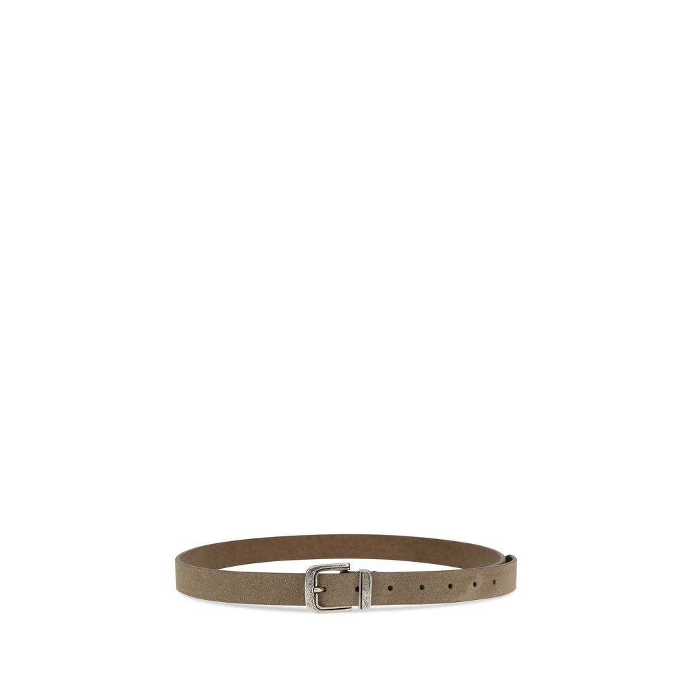 Brunello Cucinelli Beige Calf Leather Bos Taurus Thin Men's Belt
