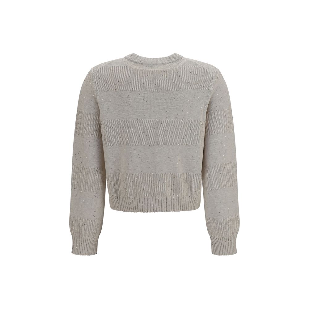 Brunello Cucinelli Beige Cotton Women's Sweatshirt