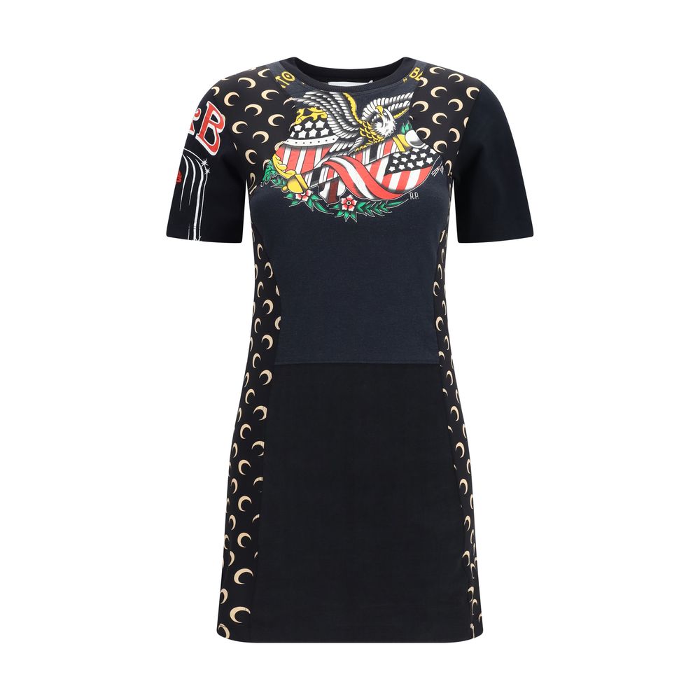 Marine Serre Black Cotton Casual Women's Dress