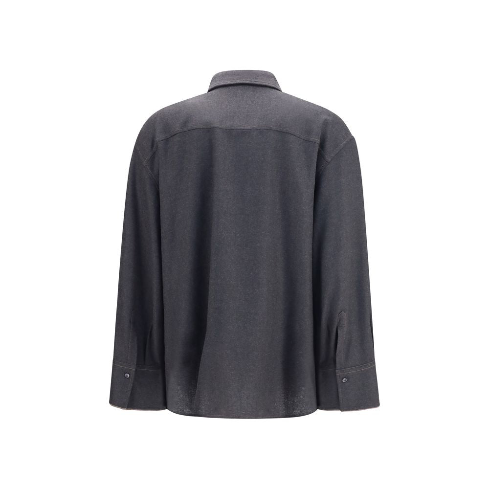 Brunello Cucinelli Gray Wool Oves Aries Dress Women's Shirt