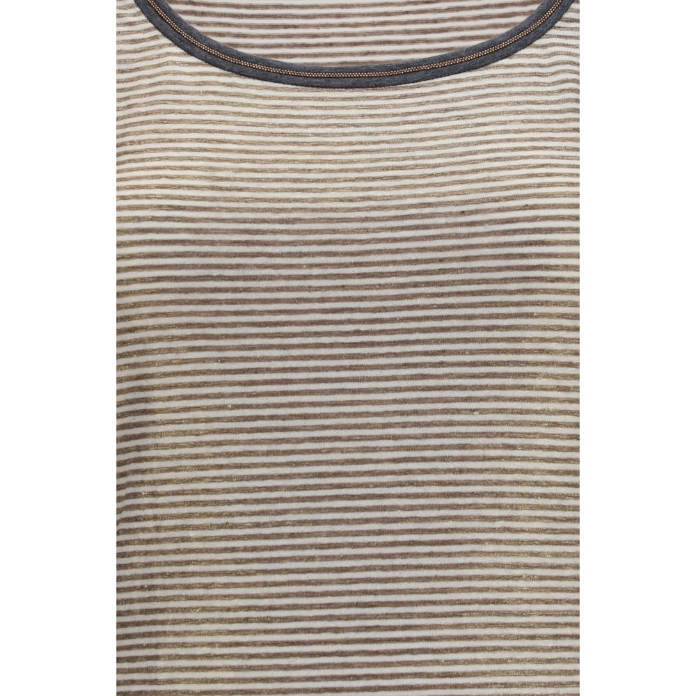 Brunello Cucinelli Beige Linen Tank Women's Tops