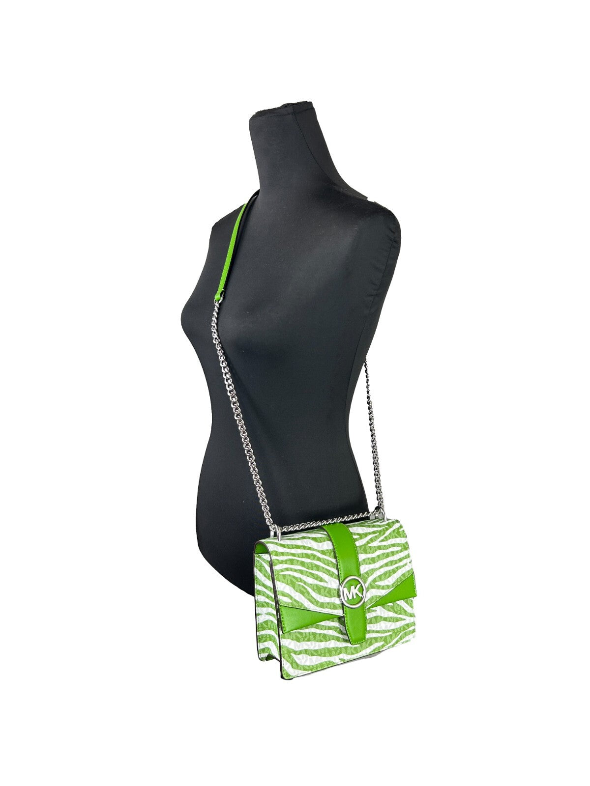 Michael Kors Michael Kors Greenwich Small Print Logo Crossbody Tote Chain Bag  Jungle Green Women's $498