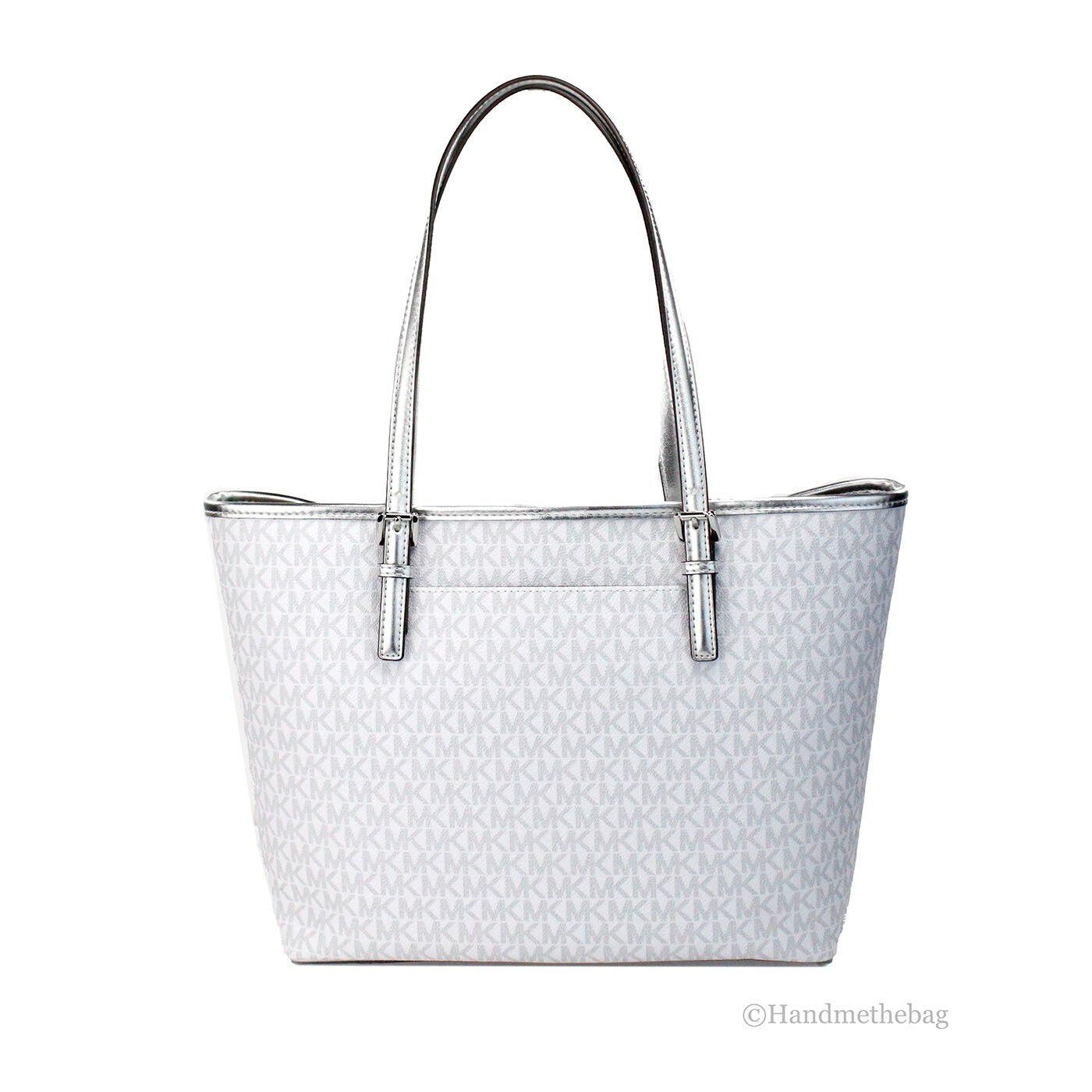 Michael Kors Michael Kors Jet Set Travel Girls Medium Signature Carryall Tote White Women's MK