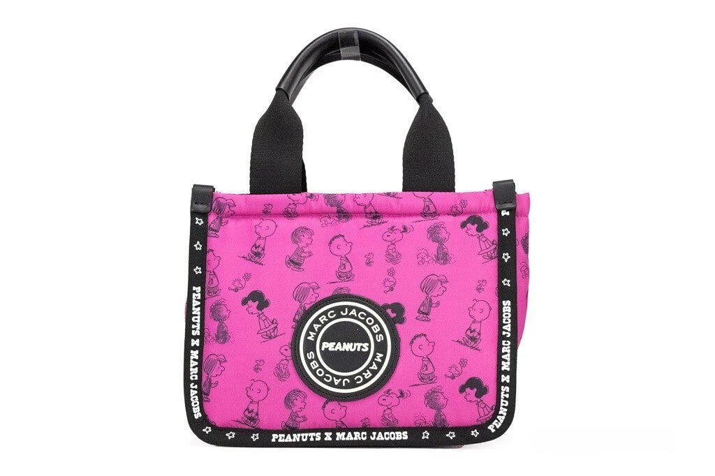 Marc Jacobs Marc Jacobs X Peanuts Mini Fuchsia Fedora Puffy Nylon Tote Convertible Women's Handbag