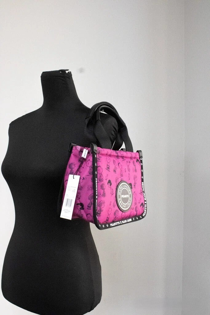 Marc Jacobs Marc Jacobs X Peanuts Mini Fuchsia Fedora Puffy Nylon Tote Convertible Women's Handbag