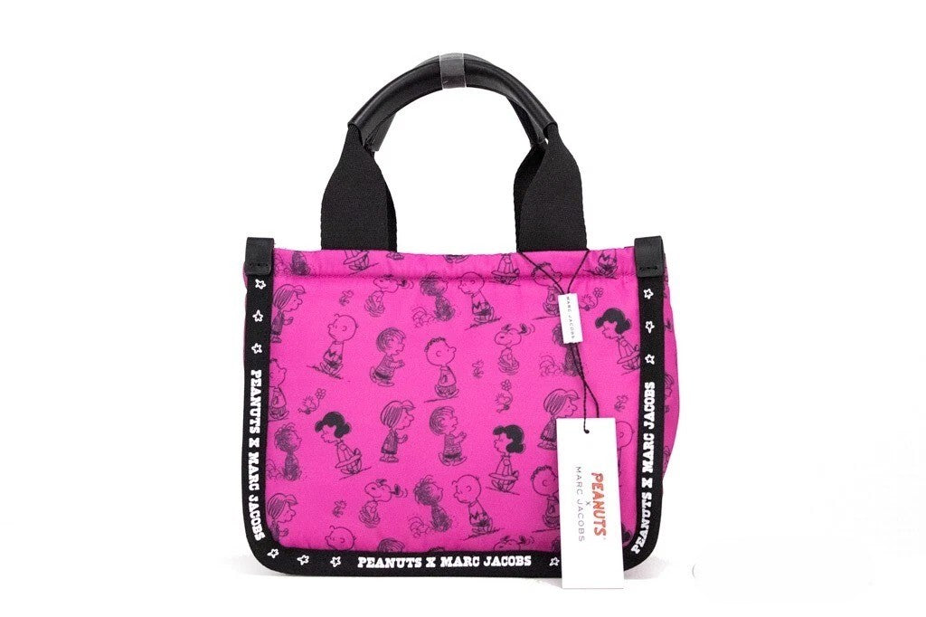 Marc Jacobs Marc Jacobs X Peanuts Mini Fuchsia Fedora Puffy Nylon Tote Convertible Women's Handbag