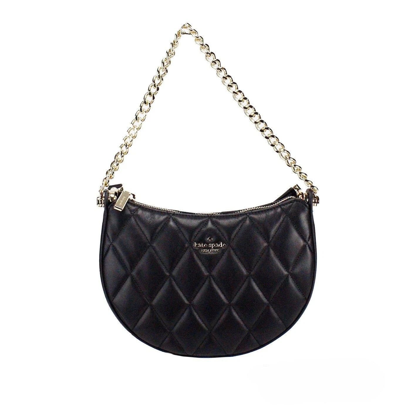 Kate Spade Kate Spade Carey Small Black Quilted Leather Zip Top Crossbody Women's Bag