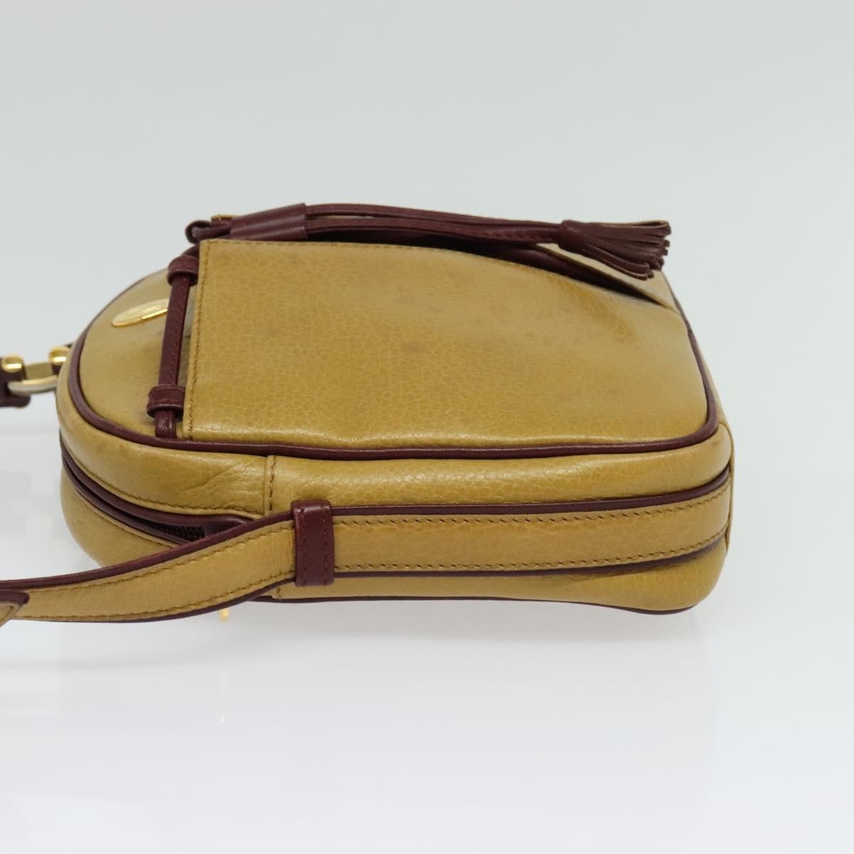 Cartier Tasseled Must De Cartier Leather Beige Leather Shoulder Bag Bag (Pre-Owned)