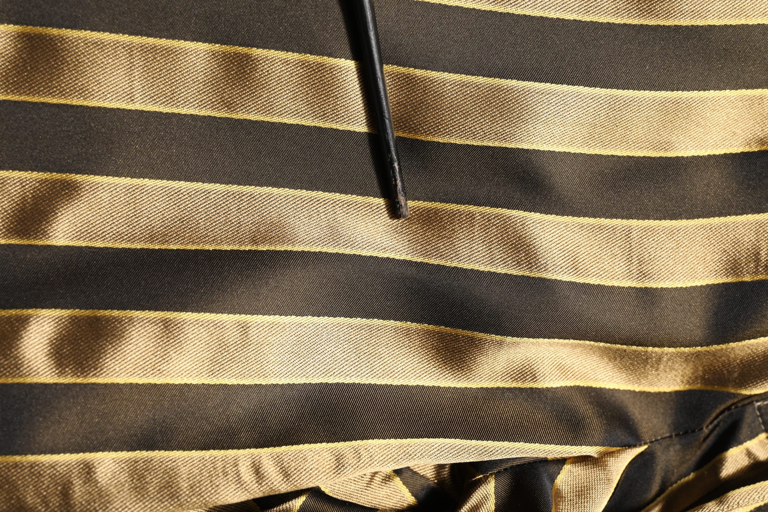 Dolce & Gabbana Gold Black Stripes Satin Tapered Leg Men's Pants (Pre-Owned)