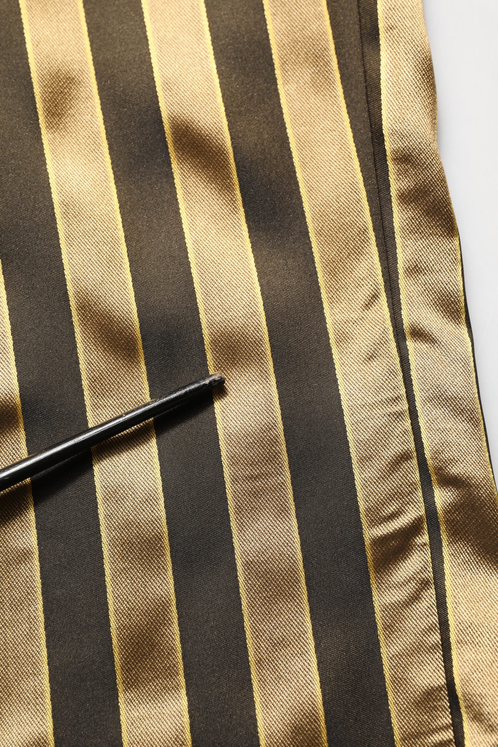 Dolce & Gabbana Gold Black Stripes Satin Tapered Leg Men's Pants (Pre-Owned)