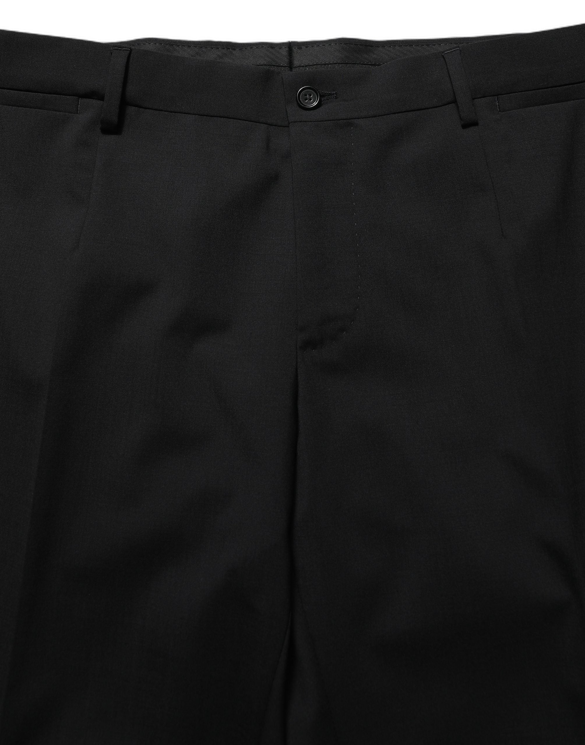 Dolce & Gabbana Black Wool Slim Fit Formal 3 Piece Men Men's Suit