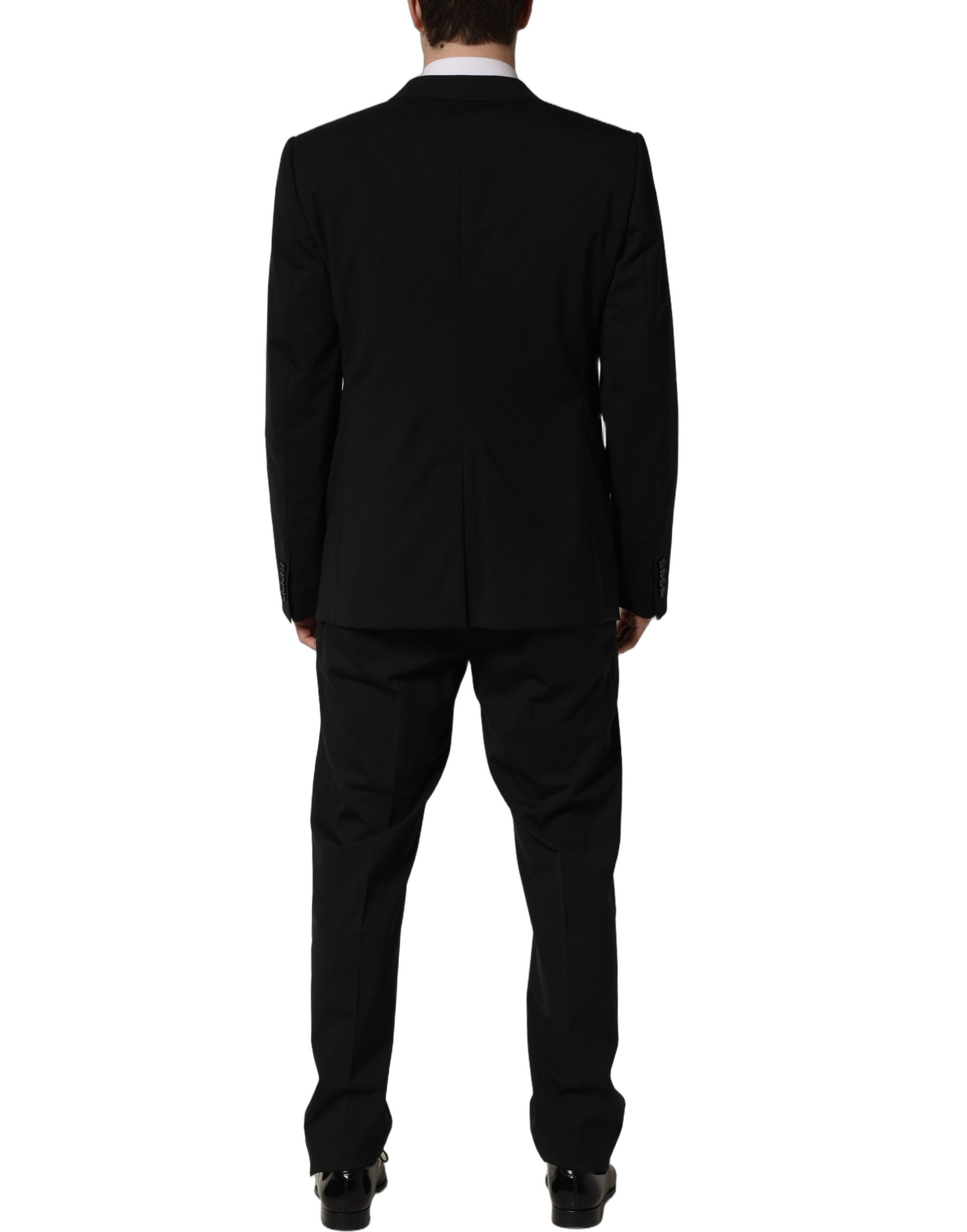 Dolce & Gabbana Black Wool Slim Fit Formal 3 Piece Men Men's Suit