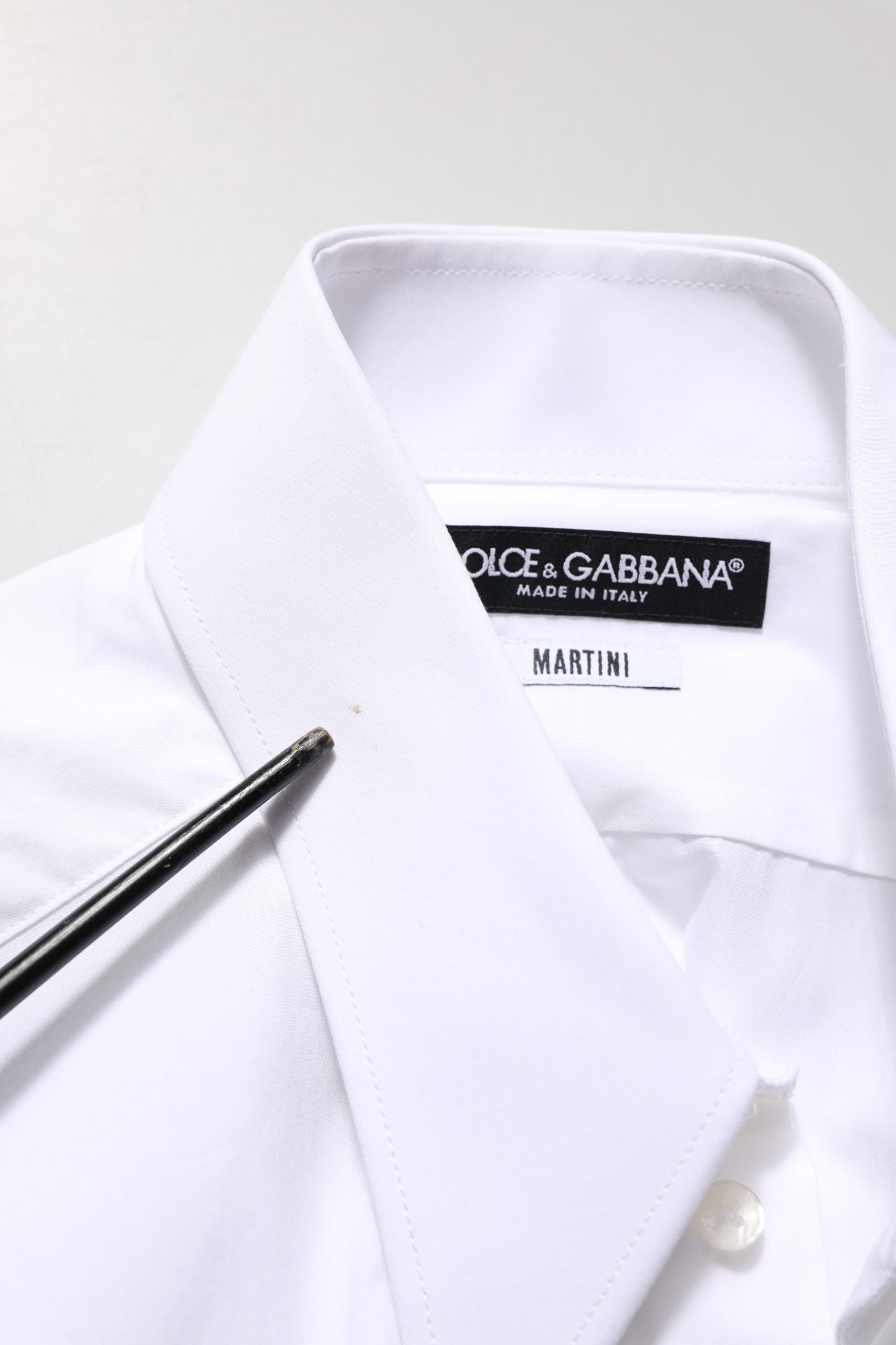 Dolce & Gabbana White MARTINI Long Sleeves Men Dress Men's Shirt (Pre-Owned)