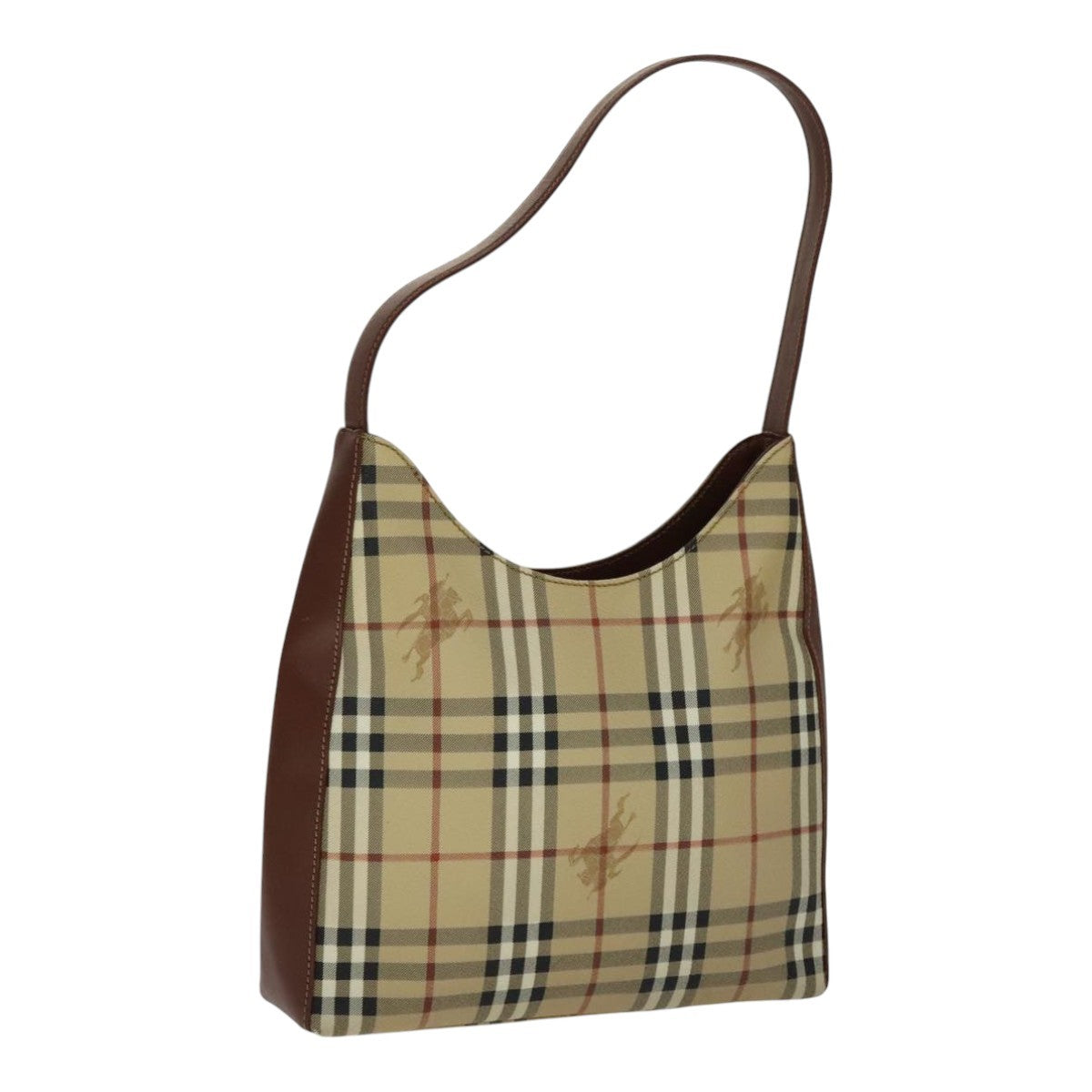 Burberry Shoulder Haymarket Coated Canvas Beige Pvc Bag (Pre-Owned)