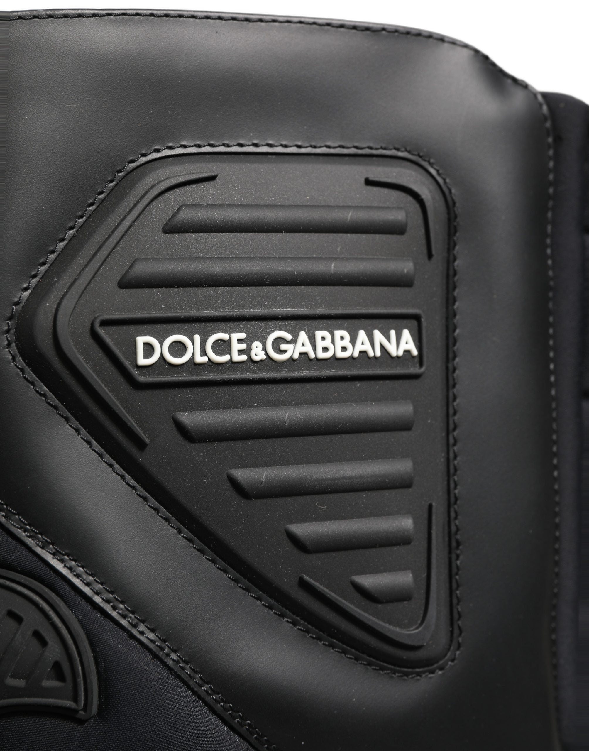 Dolce & Gabbana Black Leather Biker Mid Calf Men Boots Men's Shoes