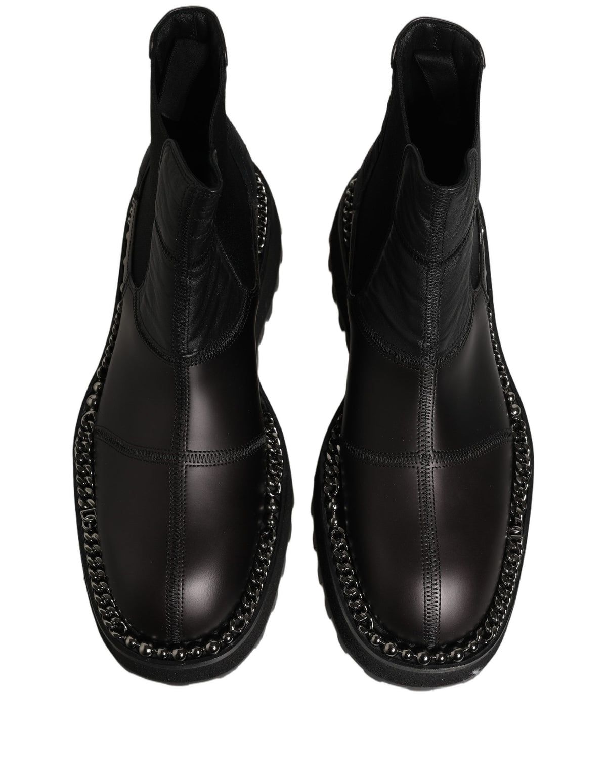 Dolce & Gabbana Black Chelsea Boots Leather Slip On Men Men's Shoes