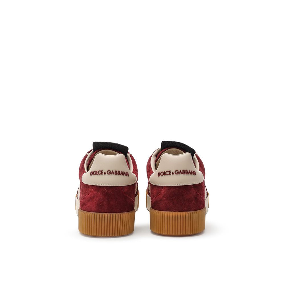 Dolce & Gabbana Bordeaux Leather Low Top Men's Sneakers