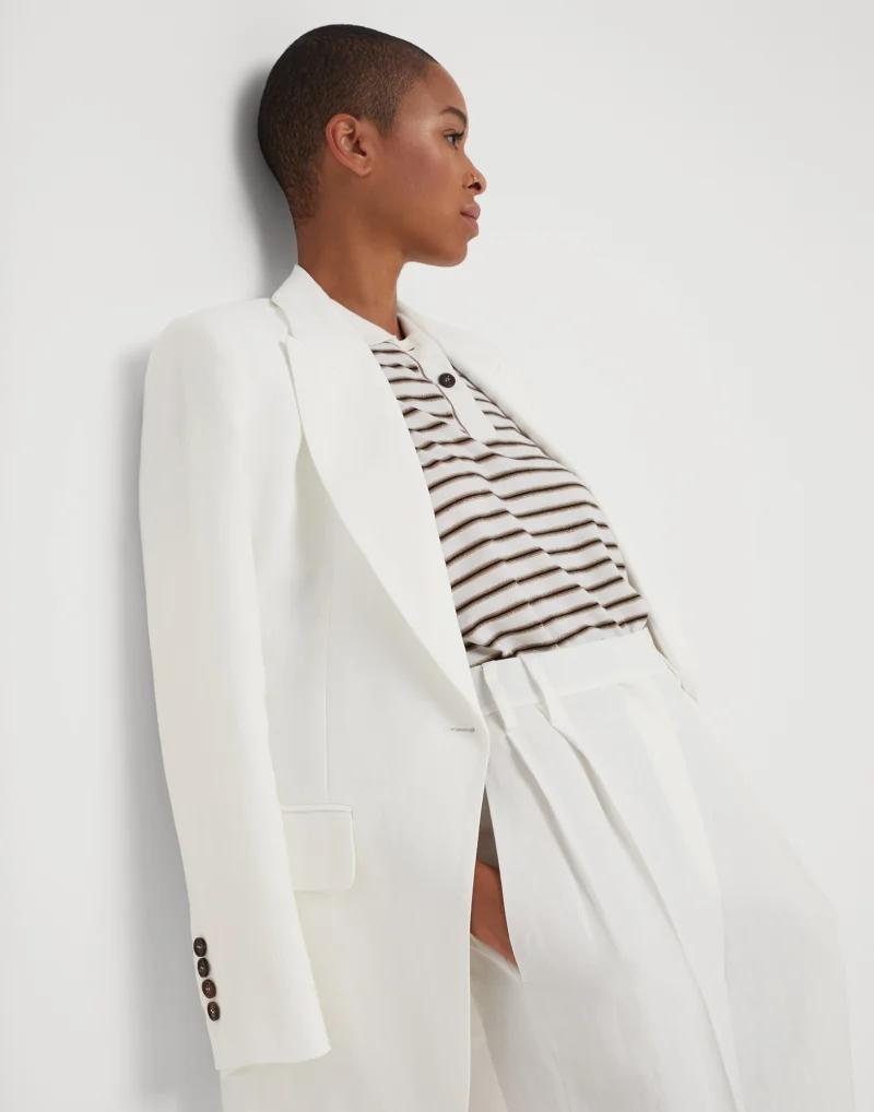 Brunello Cucinelli White Viscose Women's Blazer