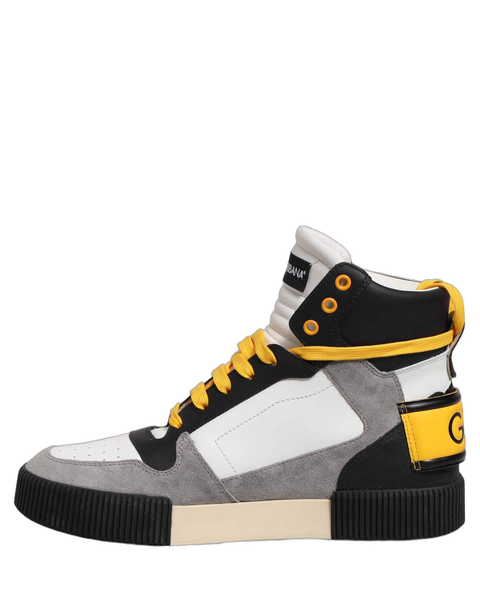 Dolce & Gabbana Multicolor Leather High Top Sneakers Men's Shoes