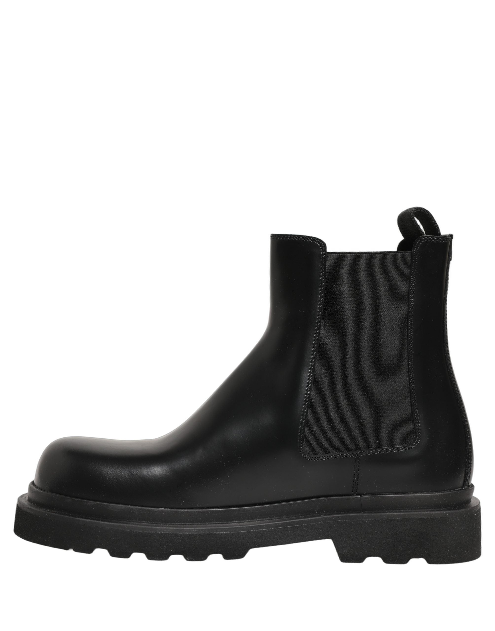 Dolce & Gabbana Black Chelsea Boots Leather Slip On Men Men's Shoes