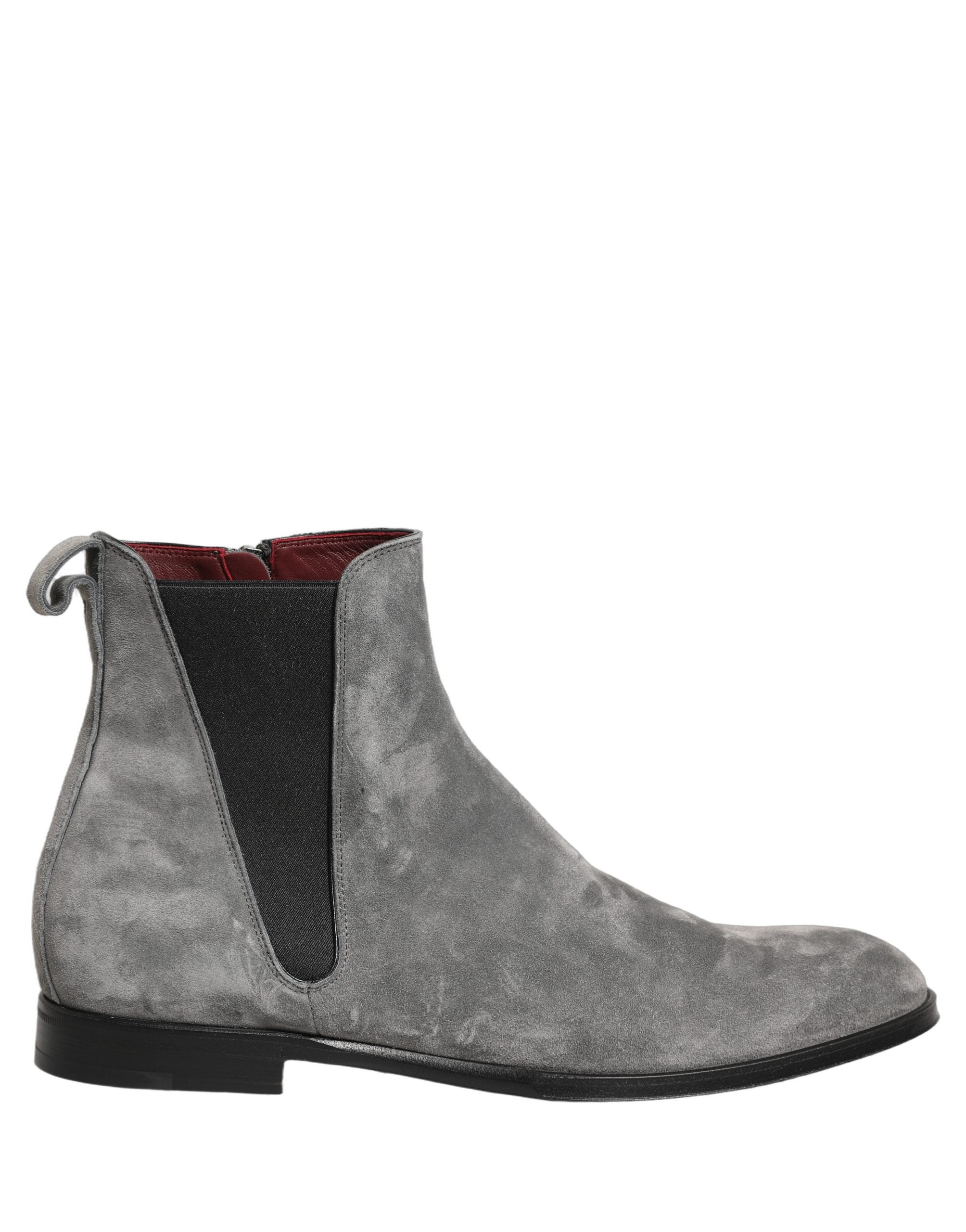 Dolce & Gabbana Gray Suede Leather Chelsea Boots Men's Shoes