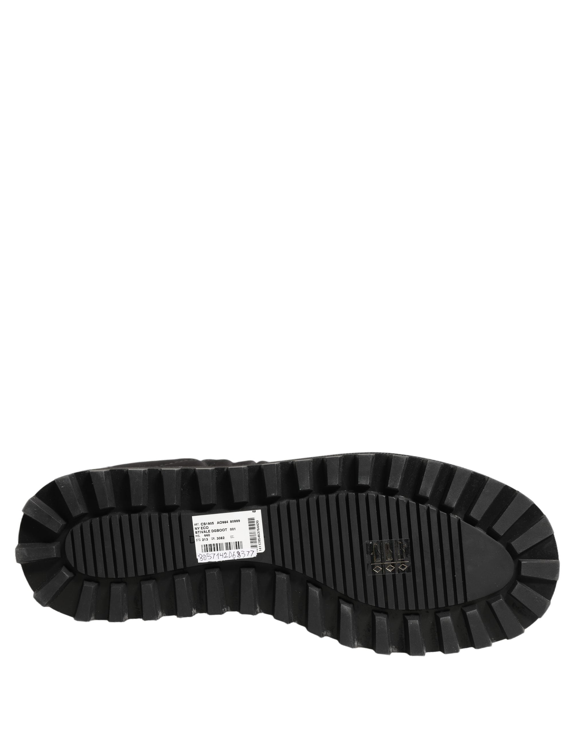 Dolce & Gabbana Black Quilted Effect Mid Calf Boots Men's Shoes