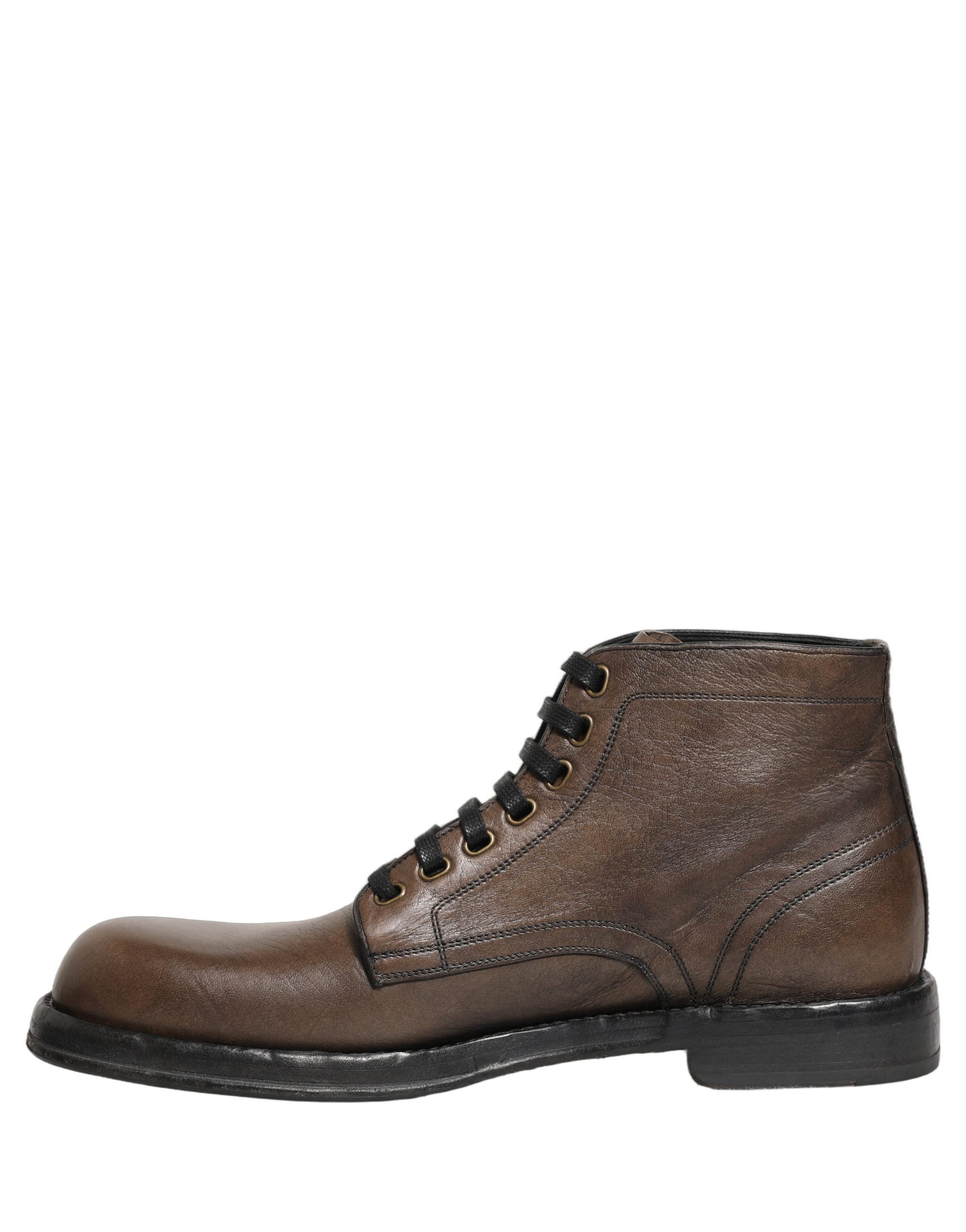 Dolce & Gabbana Brown Perugino Leather Men Ankle Boots Men's Shoes
