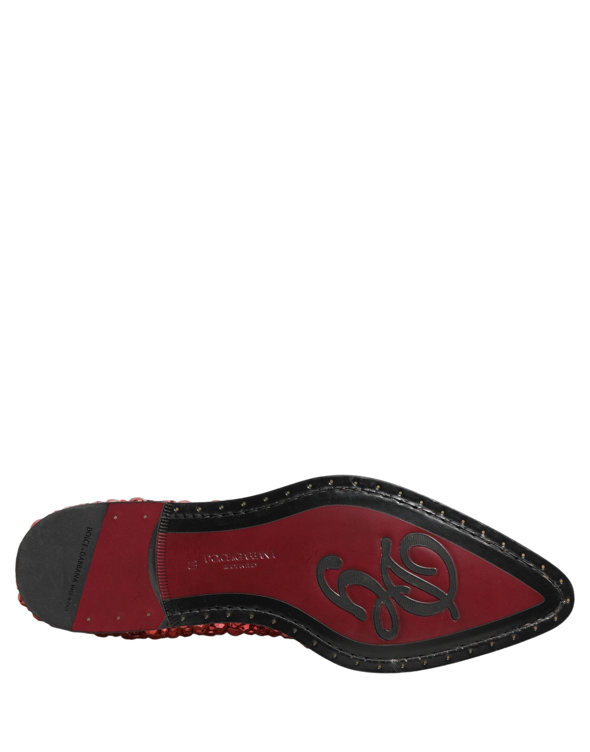 Dolce & Gabbana Red Embellished Chelsea Ankle Boots Men's Shoes