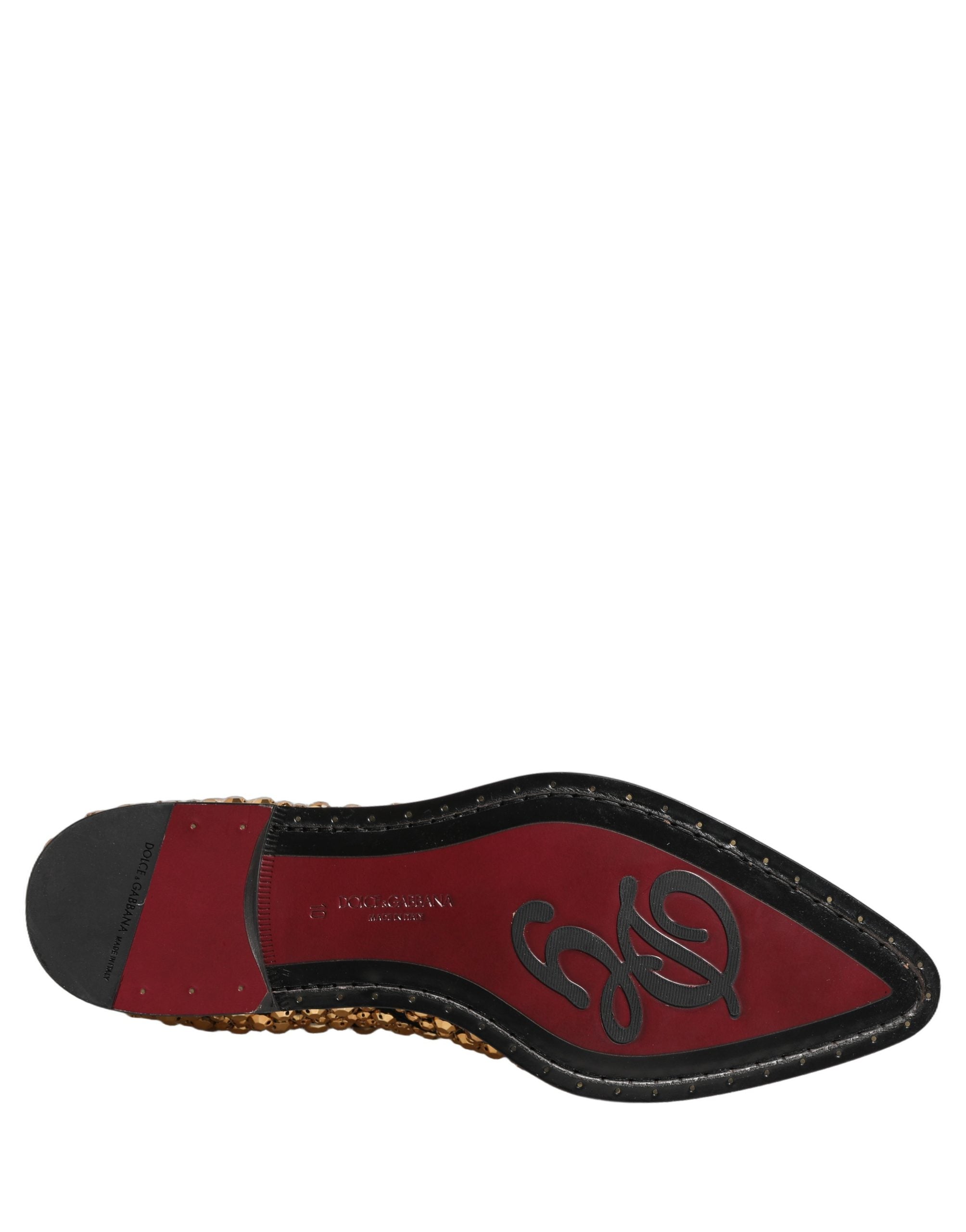 Dolce & Gabbana Gold Embellished Chelsea Ankle Boots Men's Shoes