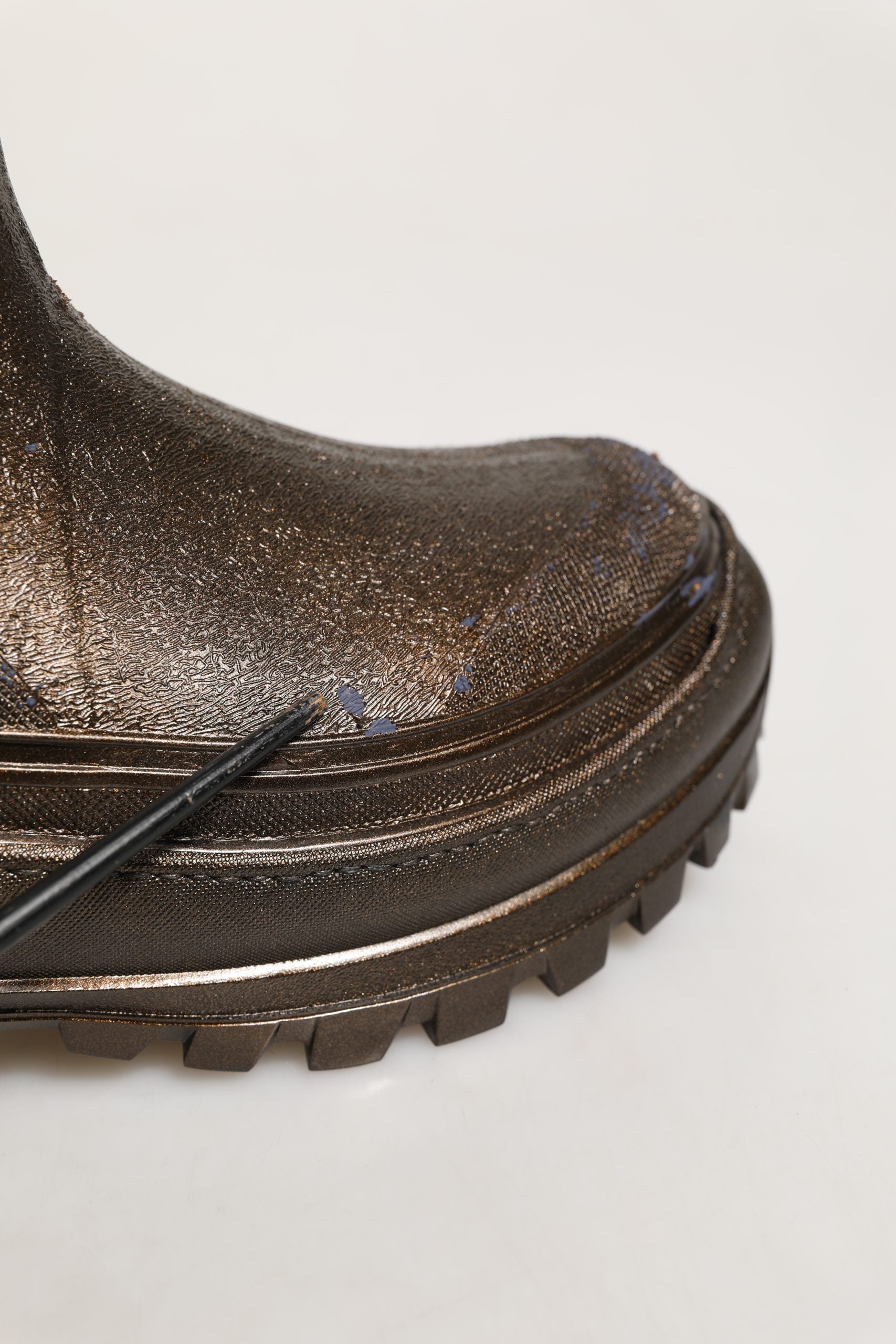 Dolce & Gabbana Bronze PVC Pull On Rain Boots Men Men's Shoes (Pre-Owned)