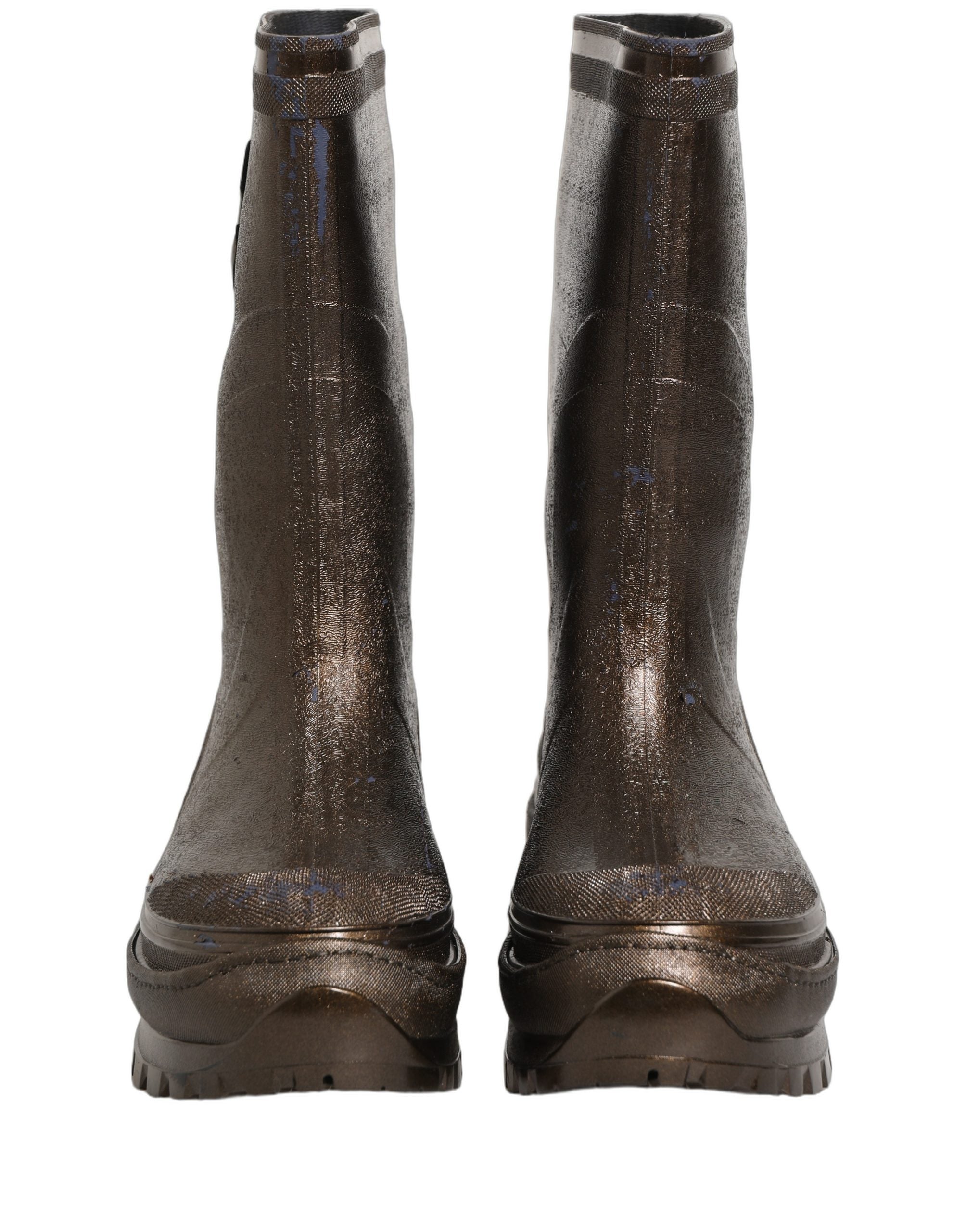 Dolce & Gabbana Bronze PVC Pull On Rain Boots Men Men's Shoes (Pre-Owned)