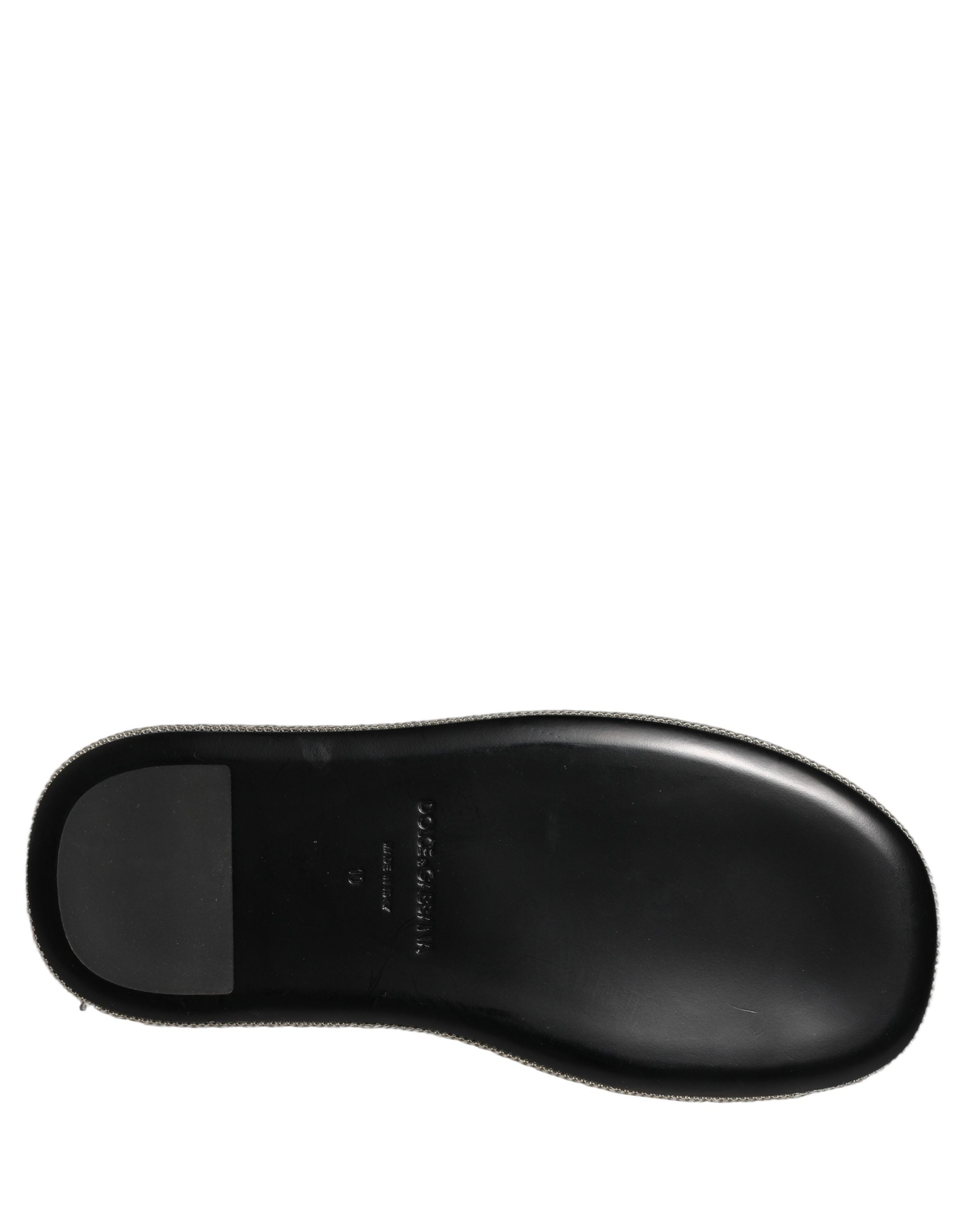 Dolce & Gabbana Black Crystal Embellished Platform Men Slides Men's Shoes