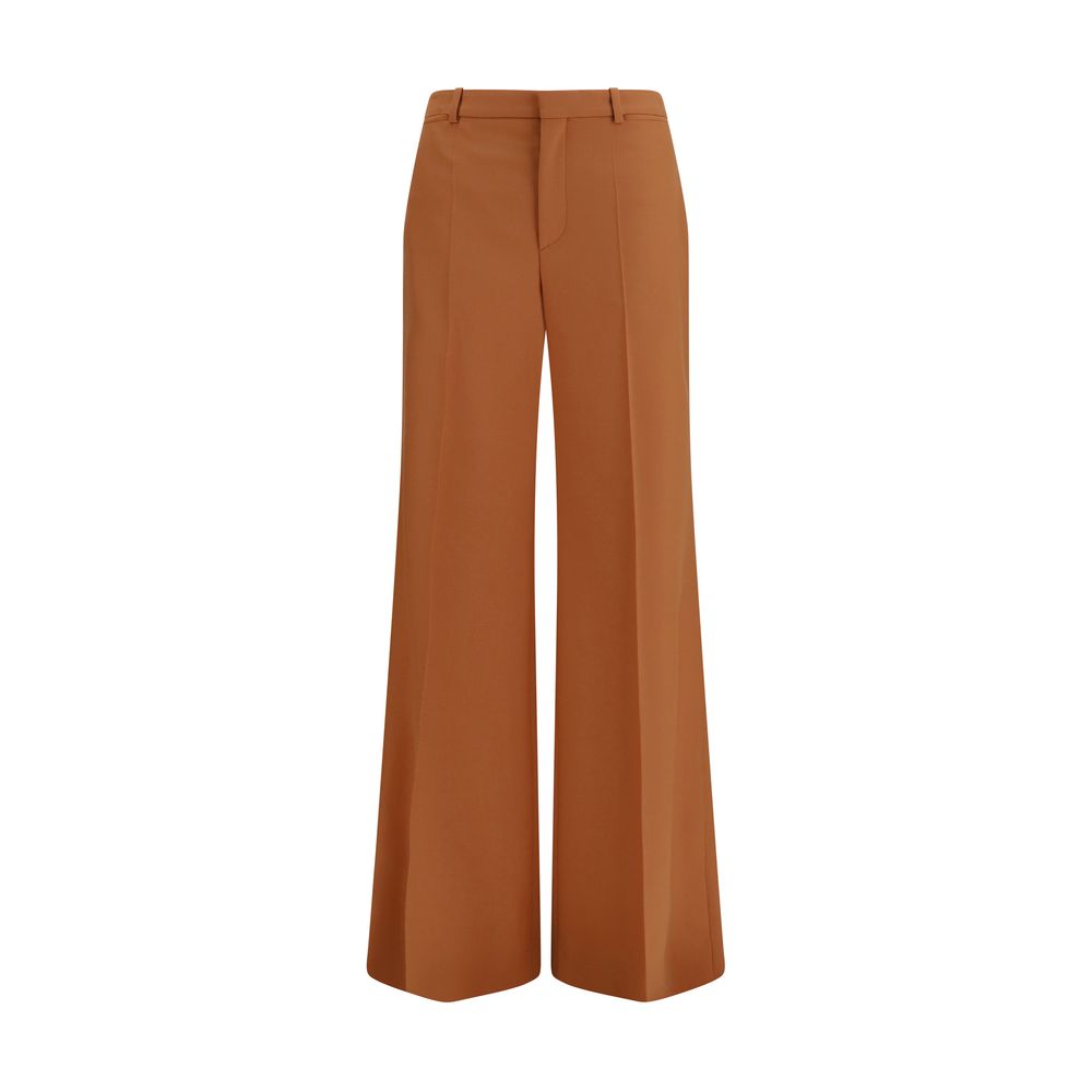 Chloé Orange Cotton Flared Women's Pants