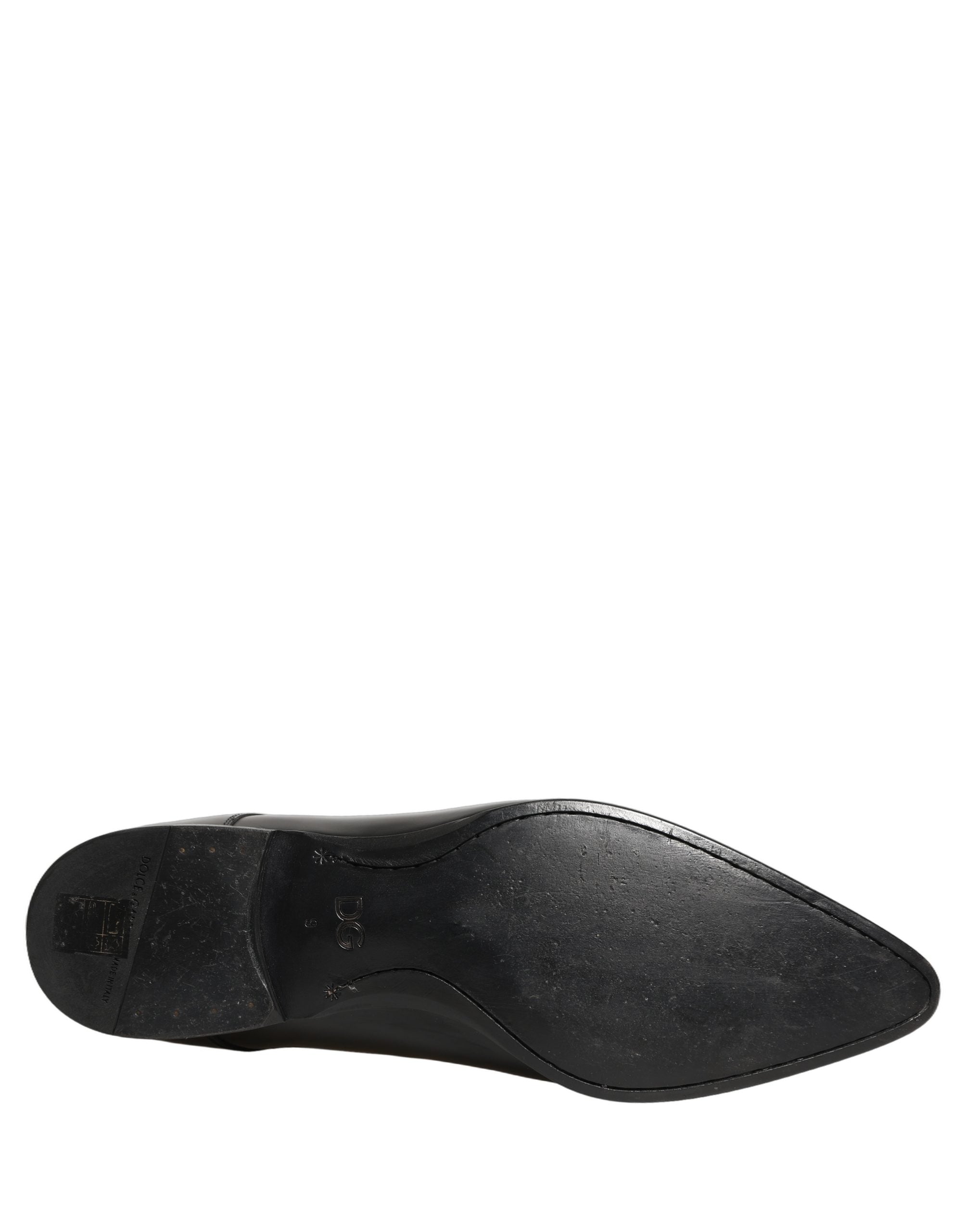 Dolce & Gabbana Black Leather Derby Dress Men Formal Men's Shoes (Pre-Owned)