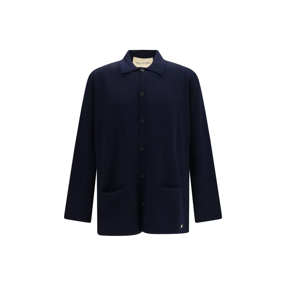 Valentino Blue Wool Oves Aries Men's Cardigan