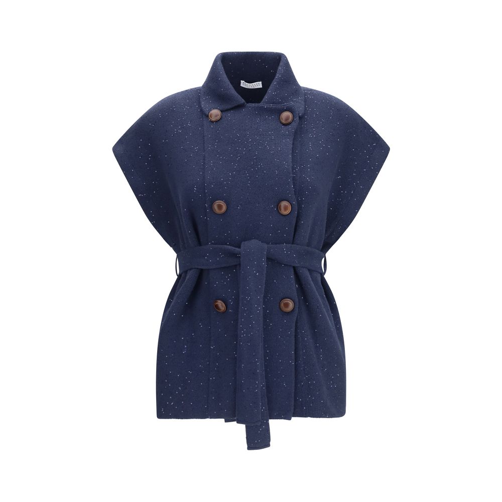 Brunello Cucinelli Blue Cotton Women's Coat