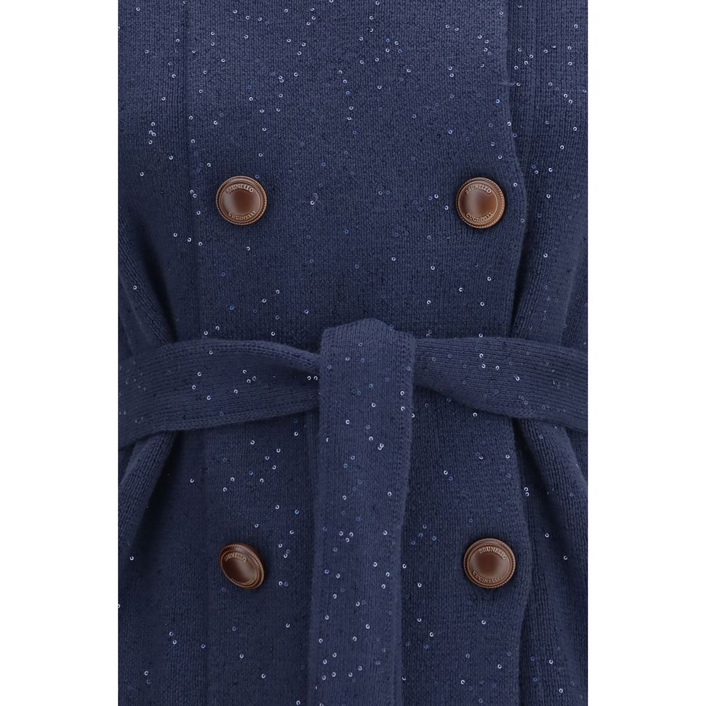 Brunello Cucinelli Blue Cotton Women's Coat