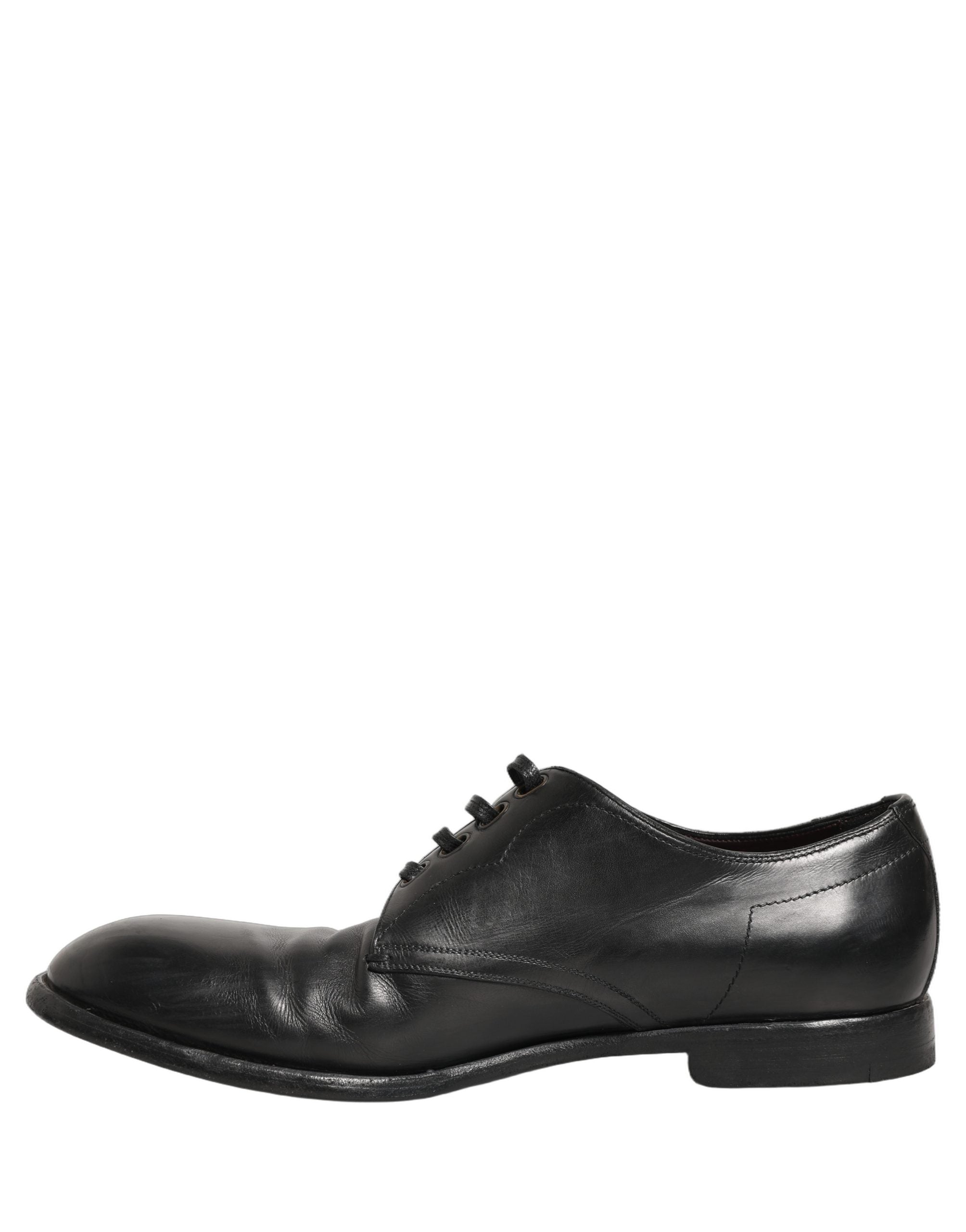 Dolce & Gabbana Black Leather Derby Dress Men Formal Men's Shoes (Pre-Owned)