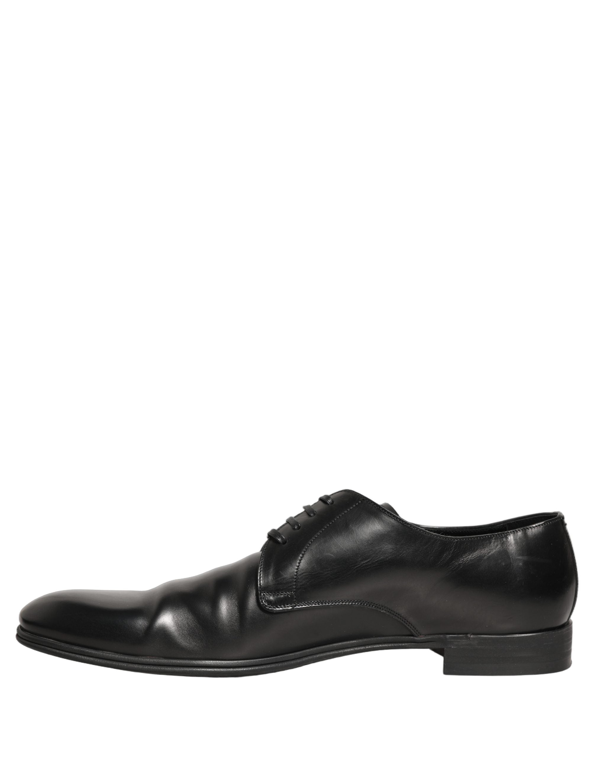 Dolce & Gabbana Black Leather Men Derby Dress Formal Men's Shoes (Pre-Owned)
