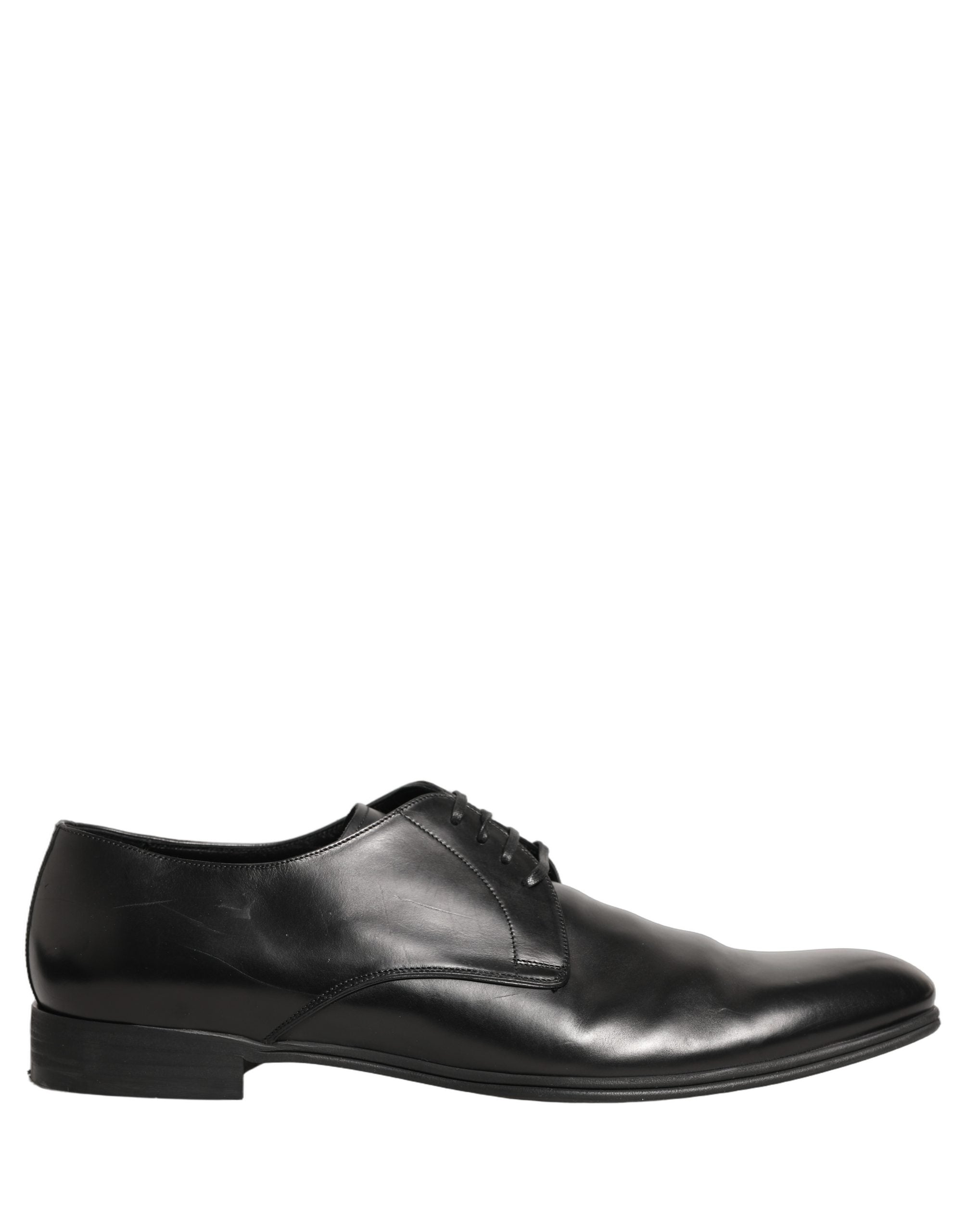 Dolce & Gabbana Black Leather Men Derby Dress Formal Men's Shoes