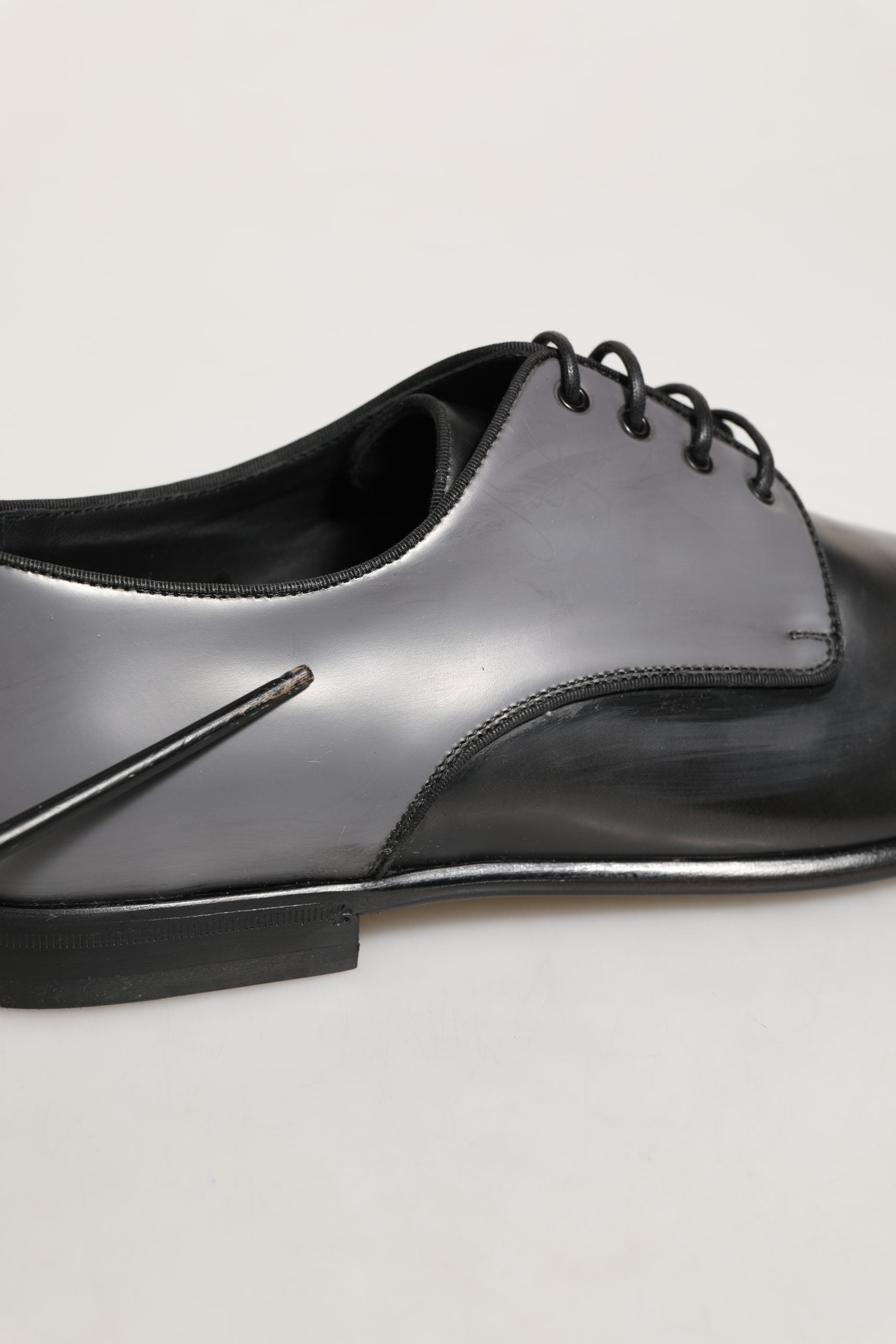 Dolce & Gabbana Black Leather Men Derby Dress Formal Men's Shoes (Pre-Owned)