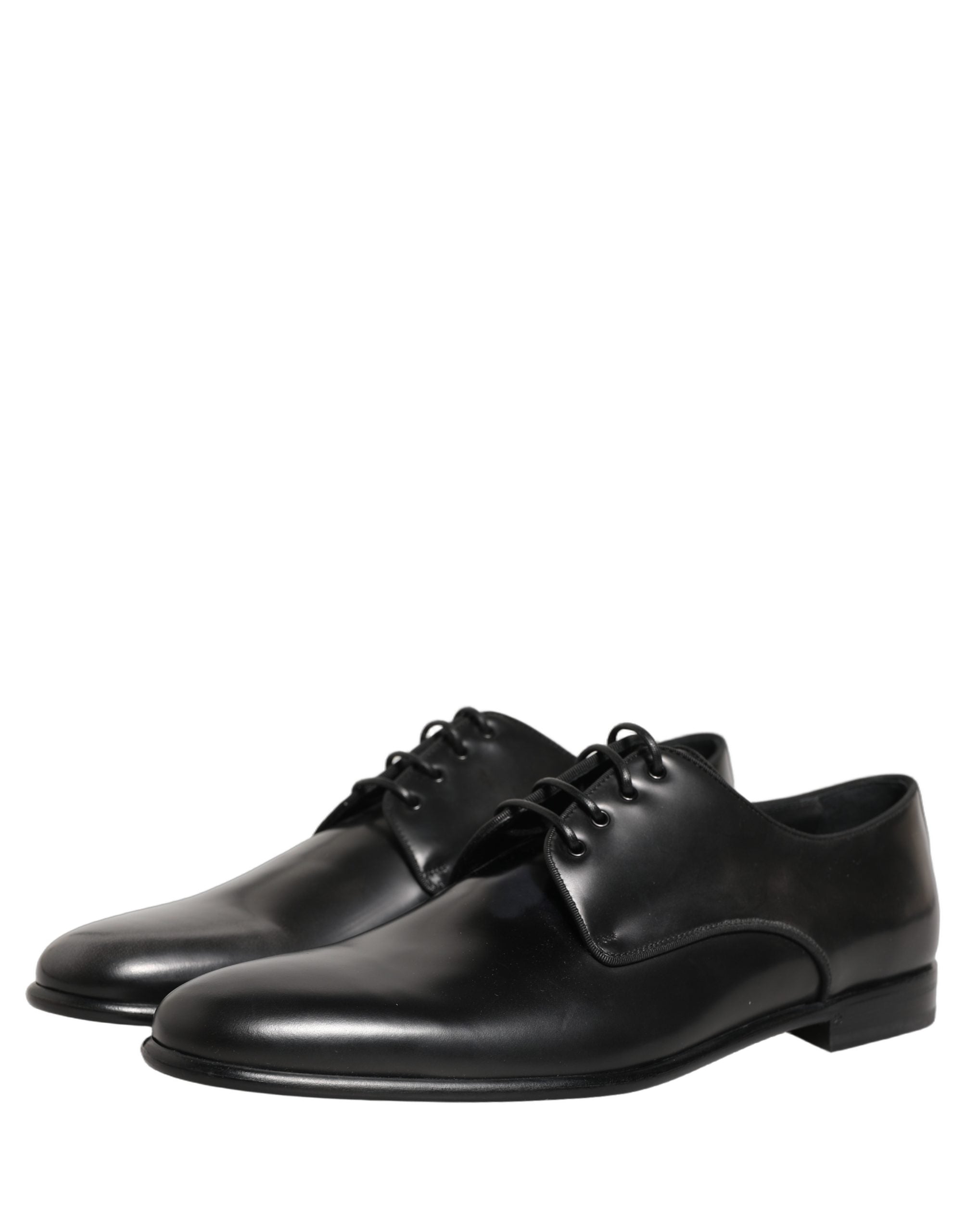 Dolce & Gabbana Black Leather Men Derby Dress Formal Men's Shoes (Pre-Owned)