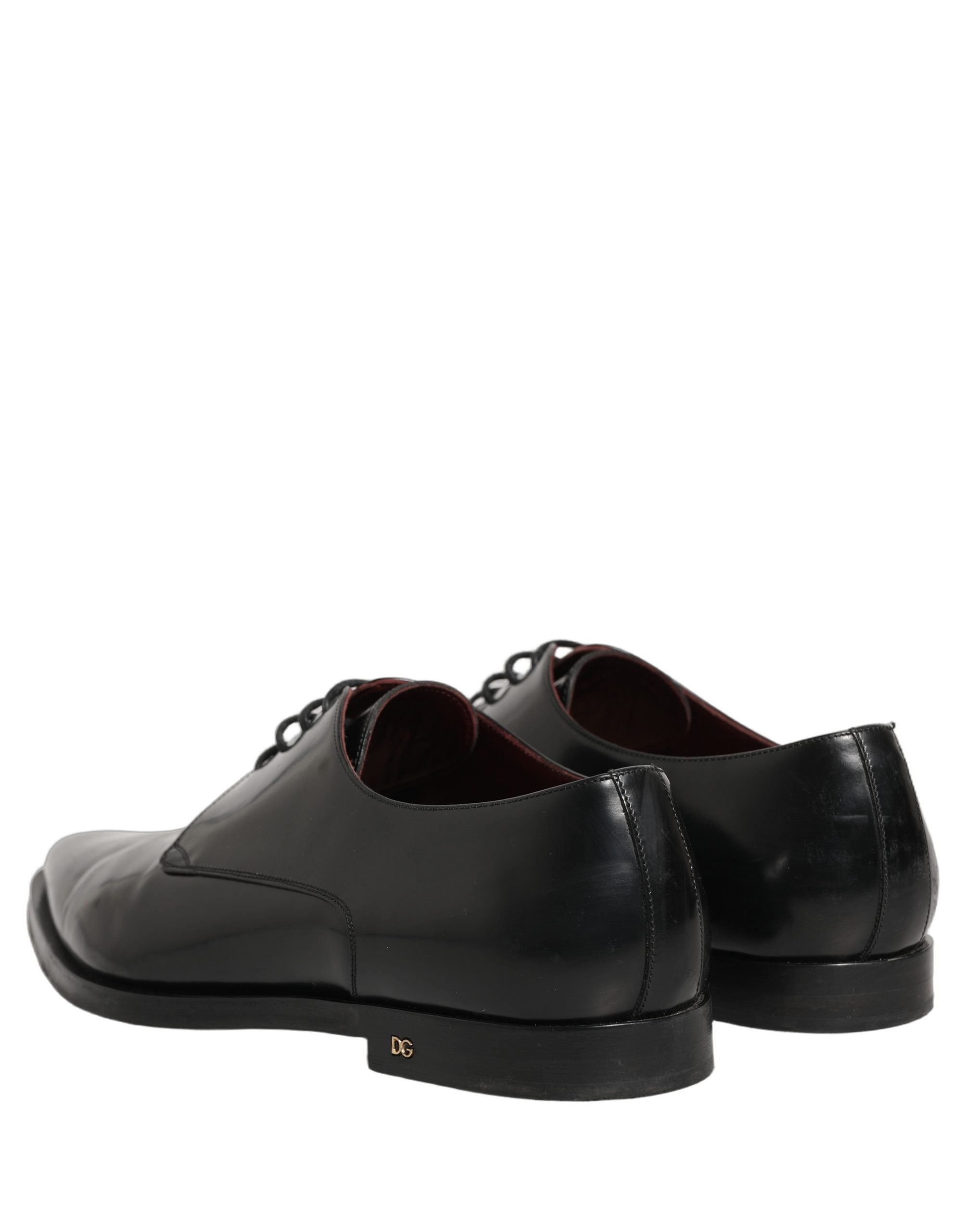 Dolce & Gabbana Black Leather Men Derby Dress Formal Men's Shoes (Pre-Owned)